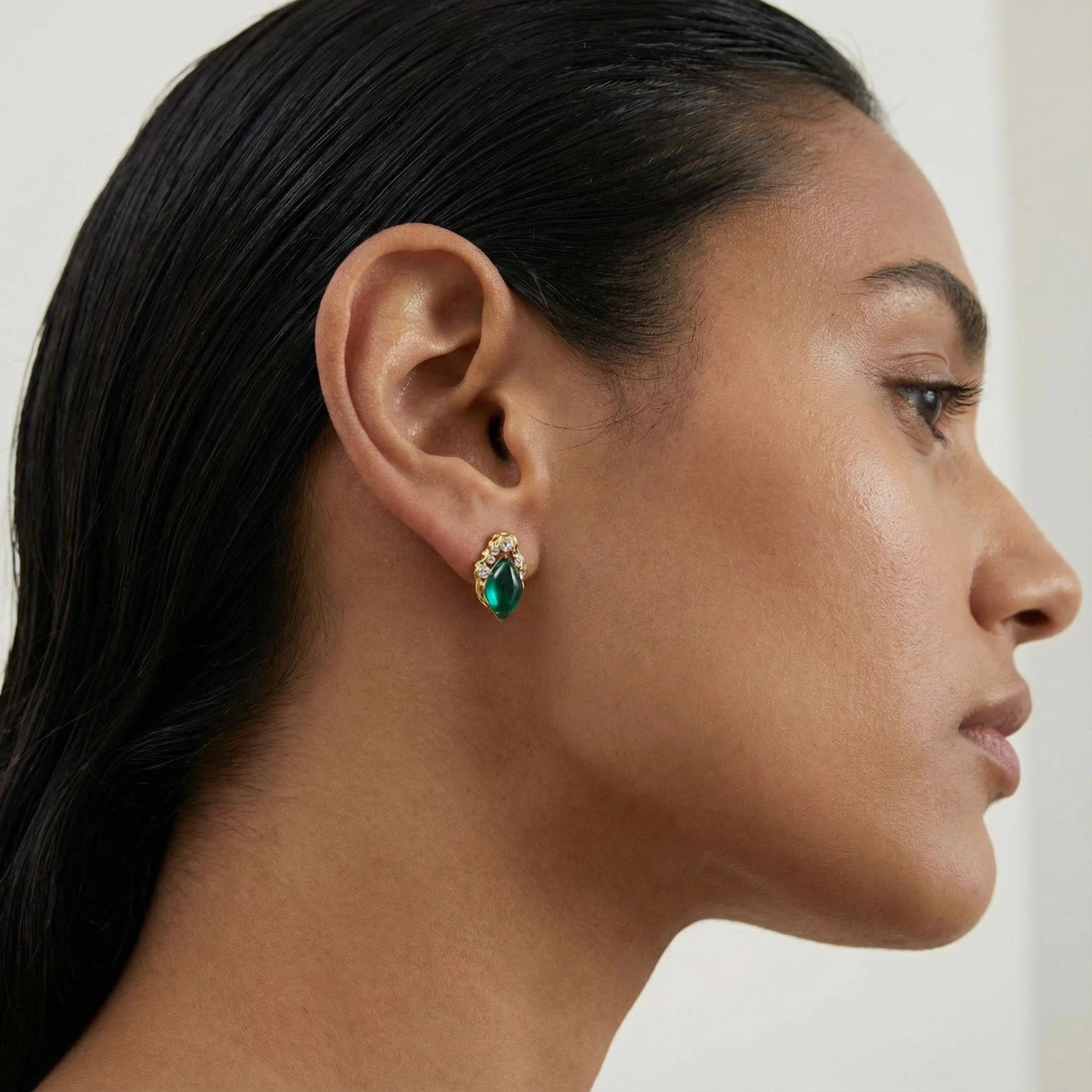 Zahra Emerald Studs