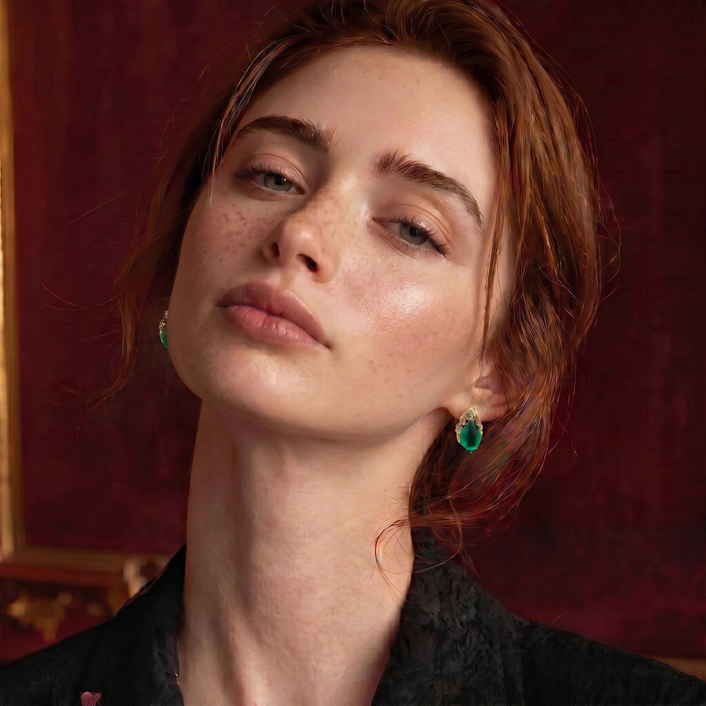Zahra Emerald Studs